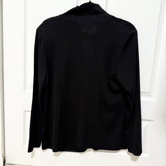 Women Misook Padded Light Weight Blazer Blouse Top in Black Size Medium - Picture 2 of 8